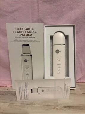 SkinInc DeepCare Flash Facial Spatula — White Ultrasonic Skin Tool